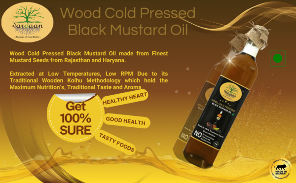 Wood Cold Press Black Mustard Oil <750ml-Glass Bottle> - Image 4