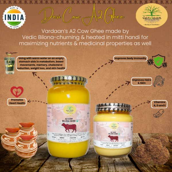A2 Cow Ghee (Bilona Process) <500ml-Glass Bottle>