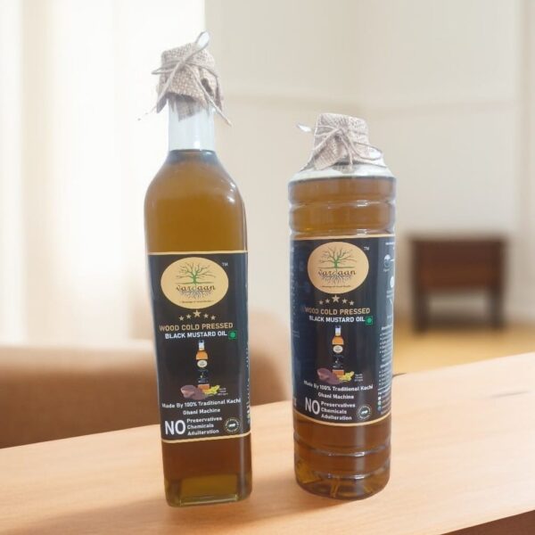 Wood Cold Press Black Mustard Oil <750ml-Glass Bottle> - Image 3