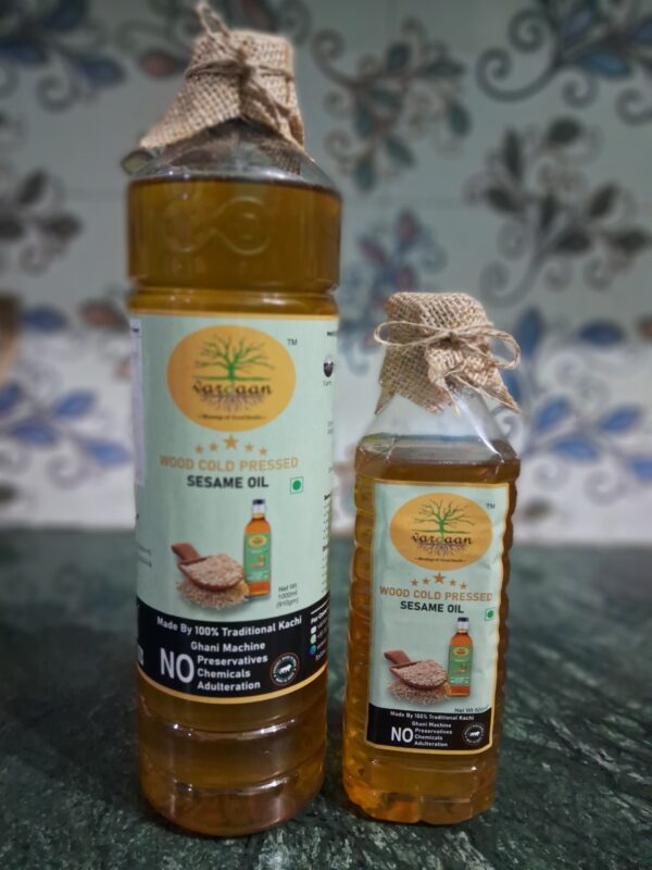 Wood Cold Press White Sesame Oil <500ml-Plastic Bottle>