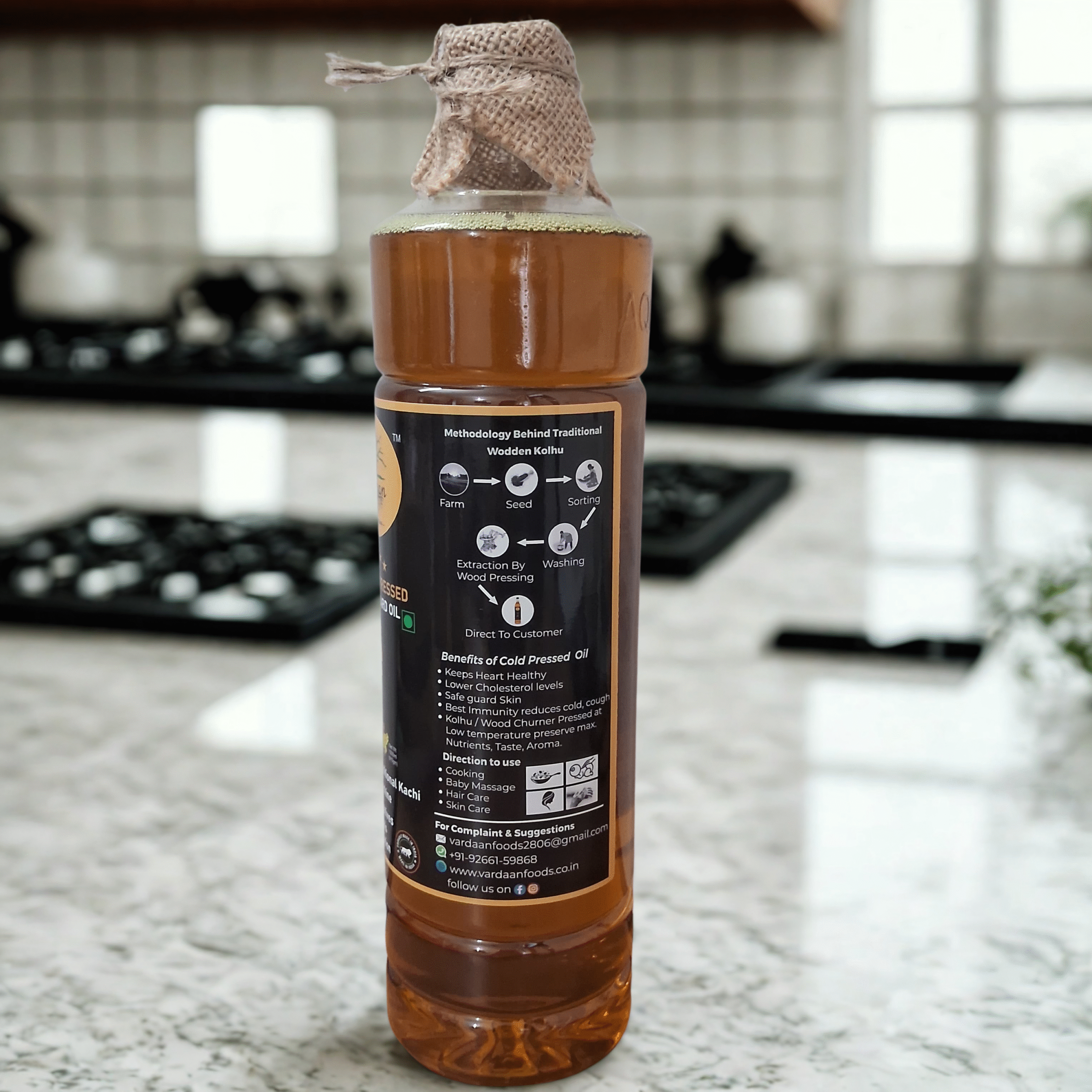 Wood Cold Press Yellow Mustard Oil <1000ml-Plastic Bottle> - Image 3