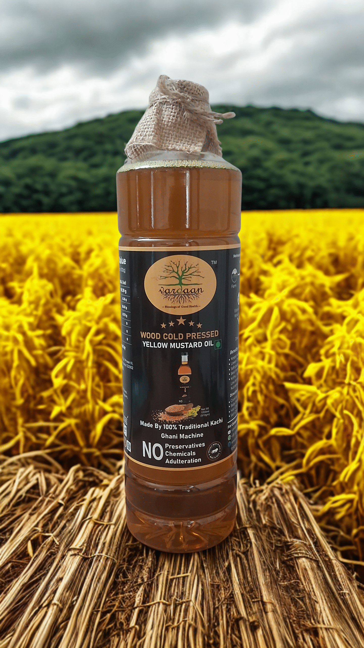 Wood Cold Press Yellow Mustard Oil <1000ml-Plastic Bottle> - Image 2