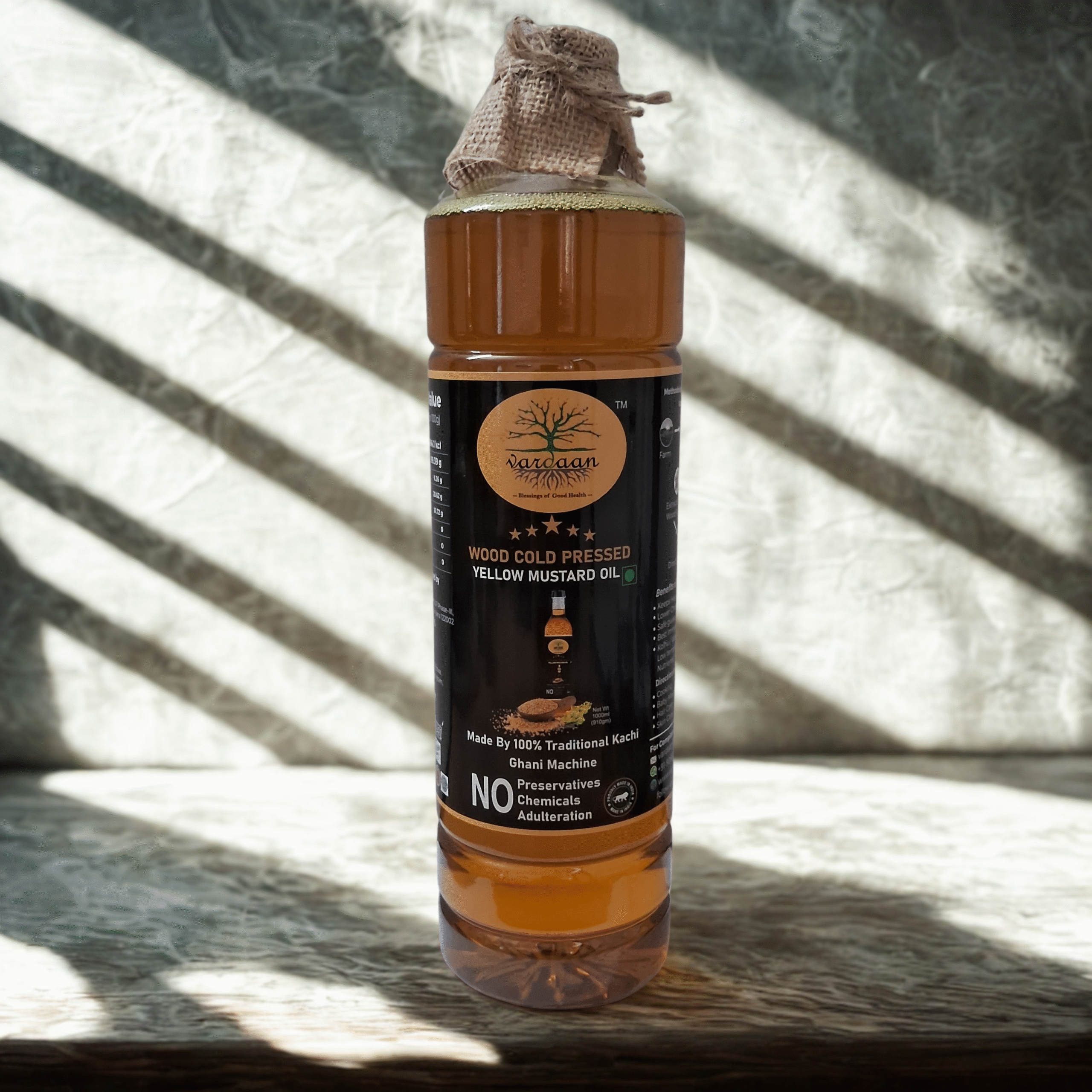 Wood Cold Press Yellow Mustard Oil <1000ml-Plastic Bottle>